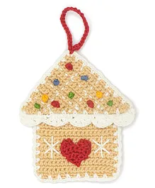 Happy Threads Gingerbreadhouse Handcrafted Crochet Christmas Tree Ornament - Multicolor