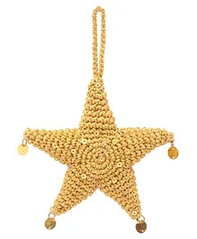 Happy Threads Handcrafted Amigurumi Starcrochet Christmas Tree Ornament-  Gold
