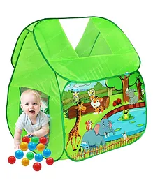 FunBlast Jungle Animal Themed Ball Pit With Pool Balls - Green