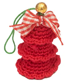 Happy Threads Trees Handcrafted Crochet Christmas Tree Ornament - Red
