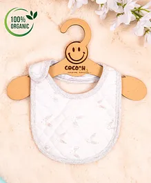 COCOON ORGANICS 100% Organic Cotton Premium Quilted Bib - Grey