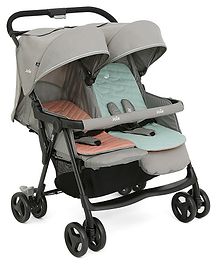 Joie Aire Twin Stroller with Individual Seat Adjustment - Grey