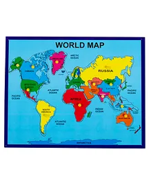 MYFA Wooden World Map Knob & Peg Puzzles Multicolor - 13 Pieces
