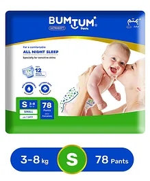 Bumtum Baby Pull Up Ultra Soft Small Size Diaper Pants - 78 Pieces