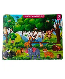WISSEN Wooden Jungle Theme Puzzle board -Multicolor- 30 pieces