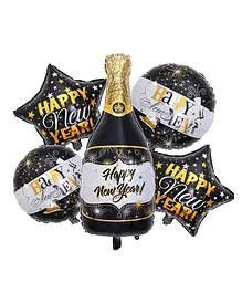 AMFIN® (Pack of 5) Champange Foil Balloon / Happy New Year 2022 / Happy New Year Decoration / 2022 Decoration / Happy New Year 2022 Party Decoration / 2022 Decoration kit