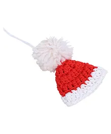 This and That by Vedika Hand Crochet Christmas Accessory Cap - Red