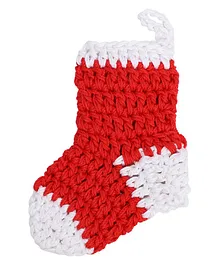 This and That by Vedika Hand Crochet Christmas Accessory Stocking - Red