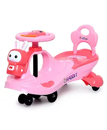 Funride Bunny Swing Car Ride On With Light & Music - Pink