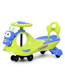 Funride Bunny Swing Car Ride On With Light & Music - Green