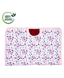 COCOON ORGANICS 100% Organic Cotton Premium Reversible Floral Print Blanket - Red