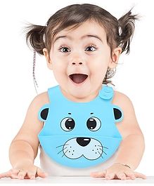 THE LITTLE LOOKERS Waterproof Silicone Feeding Bib With Adjustable Strap - Blue 