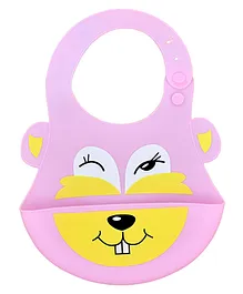 THE LITTLE LOOKERS Waterproof Silicone Feeding Bib With Adjustable Strap - Pink
