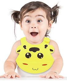 THE LITTLE LOOKERS Waterproof Silicone Feeding Bib With Adjustable Strap - Yellow