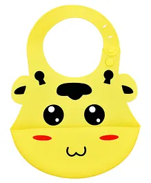 THE LITTLE LOOKERS Waterproof Silicone Feeding Bib With Adjustable Strap - Yellow