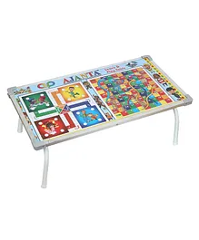 Babyjoys Bed Table with Ludo and Snake Ladder Game - Multicolor