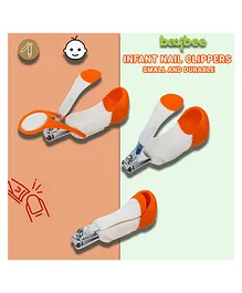 Baybee Deluxe Nail Clippers with Magnifying Glass - Orange