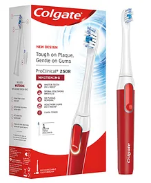 Colgate ProClinical 250R Rechargeable Electric Toothbrush with Spiral Bristles Whitening - White