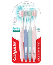 Colgate Gentle Enamel Ultra Soft Toothbrush Pack of 4 - Multicolor