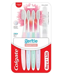 Colgate Gentle Sensitive Plus Soft Bristles Toothbrush Pack of 4 - Multicolor