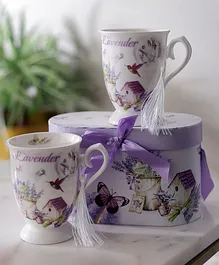 A Vintage Affair Country Lavender Teacups Pack of 2 Multicolor - 350 ml