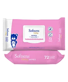 Softsens Extra Moisturising Skin Care Wet Wipes Pack of 2 - 72 Pieces Each