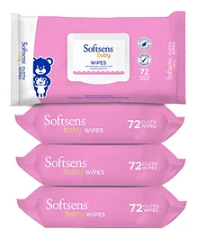 Softsens Extra Moisturising Skin Care Wet Wipes Pack of 4 - 72 Pieces Each