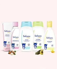 Softsens Baby Daily Skin Care Essentials Combo - 200 ml Each, 100 gm