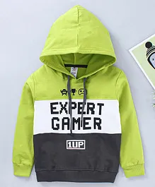Smarty Full Sleeves Hoodie Gamer Print - Green