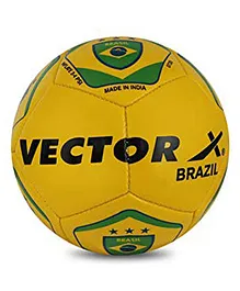 Vector X Brazil Machine Stitched Football Size 5 - Yellow Green