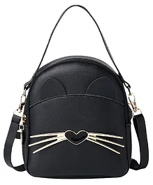 VISMIINTREND Cute Small Crossbody Cat Shaped Backpack - Black