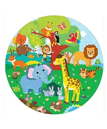 Fiddlys Wooden Animal World Jigsaw Puzzle - 60 Pieces