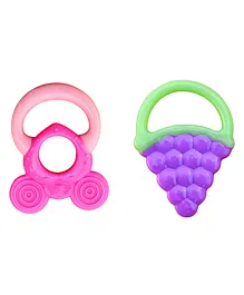 The Little Lookers Candy & Grape Shaped Silicone Teethers Pack of 2 - Multicolour