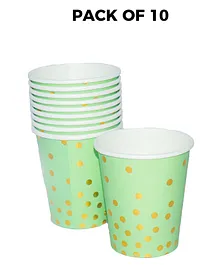 Shopping Time Paper Cups Green - Pack of 10 