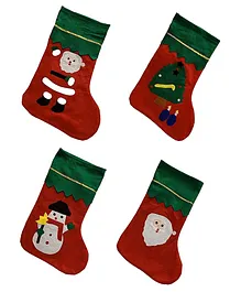 Shopping Time Large Christmas Stocking Classic Socks for Xmas Décor - Red