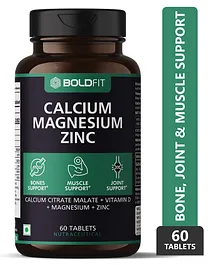 Boldfit Calcium Magnesium Zinc 1000 mg Supplements  -  60 Vegetarian Tablets