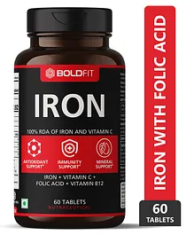 Boldfit Iron Supplement With Vitamin C Folic Acid & Vitamin B12 - 60 Tablets