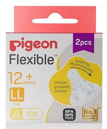 Pigeon Peristaltic LL Size Y Cut Nipple Pack of 2 - White