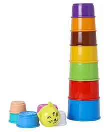 FAIR Stacking Cup Set Cat Face - 13 Pieces (Color May Vary)