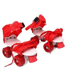 Rising Step Roller Skates with Adjustable Size - Red