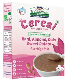 Tummy Friendly 100% Organic Sprouted Ragi Almond Oats Sweet Potato Porridge Mix - 200 gm