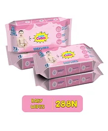 Super Cute Premium Soft Cleansing Baby Wipes - 72 Pieces | Combo of 4