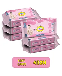 Super Cute Premium Soft Cleansing Baby Wipes - 72 Pieces | Combo of 6