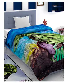 Athom Living 300 GSM Marvel Hulk Kid's Cotton Comforter - Multicolor 