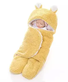 Brandonn Hooded Supersoft Wearable Wrapper Blanket - Yellow