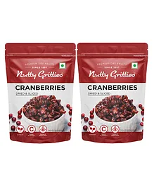 Nutty Gritties Dried US Cranberries Pack Of 2 - 200 gm Each