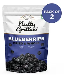 Nutty Gritties Dried Blueberries Pack of 2 - 150 gm Each