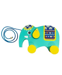 Little jamun The Elephant Pull Along Toy - Multicolor