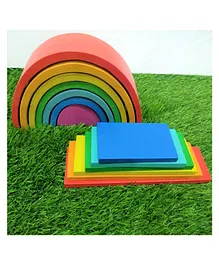 Little Jamun Rainbow & Planks Stacking Toy Set - 13 Pieces 