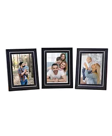 Table Top Photo Frame Set Of 3 - Black & Silver